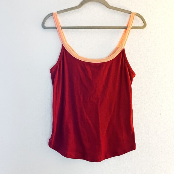 Free People Tank Intimately FP Alia Tank Top Colorblock Maroon & Pink Sz L NWT - Picture 4 of 15